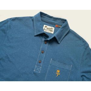 Howler Brothers Clubman Polo Shirt Sz M Blue Fleck